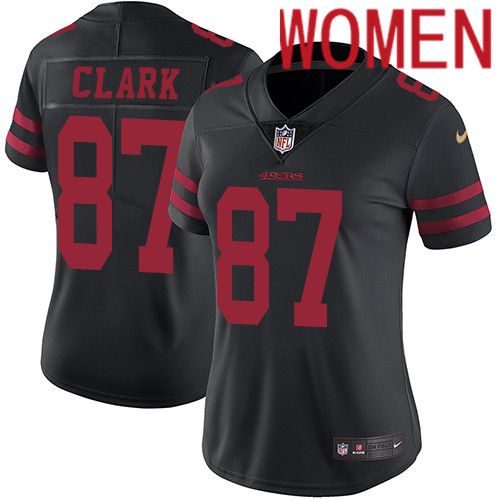 Cheap Women San Francisco 49ers 87 Dwight Clark Nike Black Vapor Limited NFL Jersey